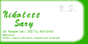 nikolett sary business card